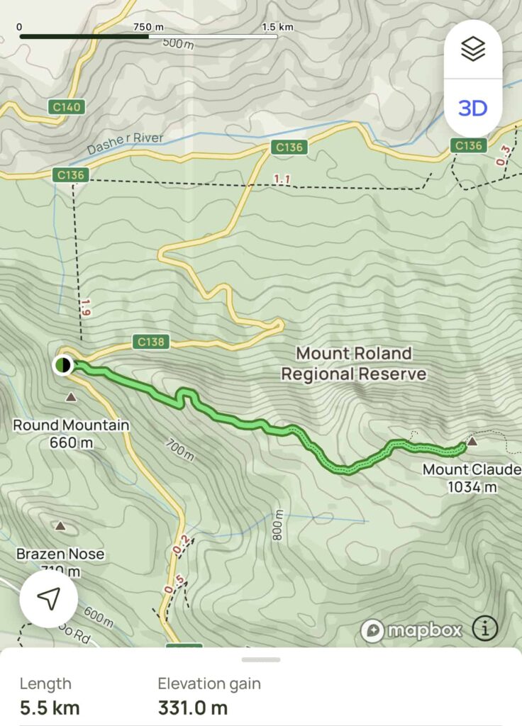 mt clause tasmania map