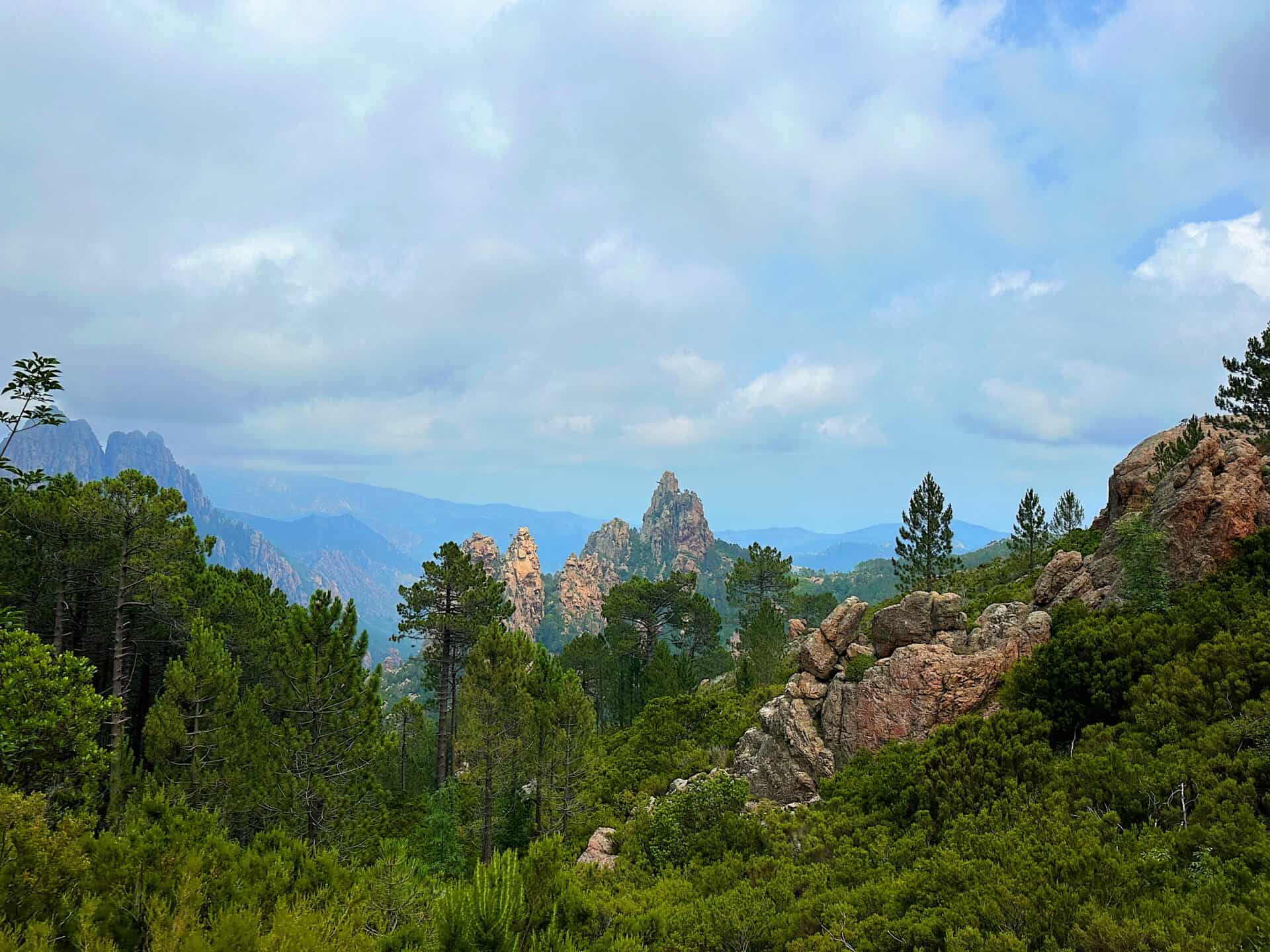 Views of the GR 20 trail in Corsica