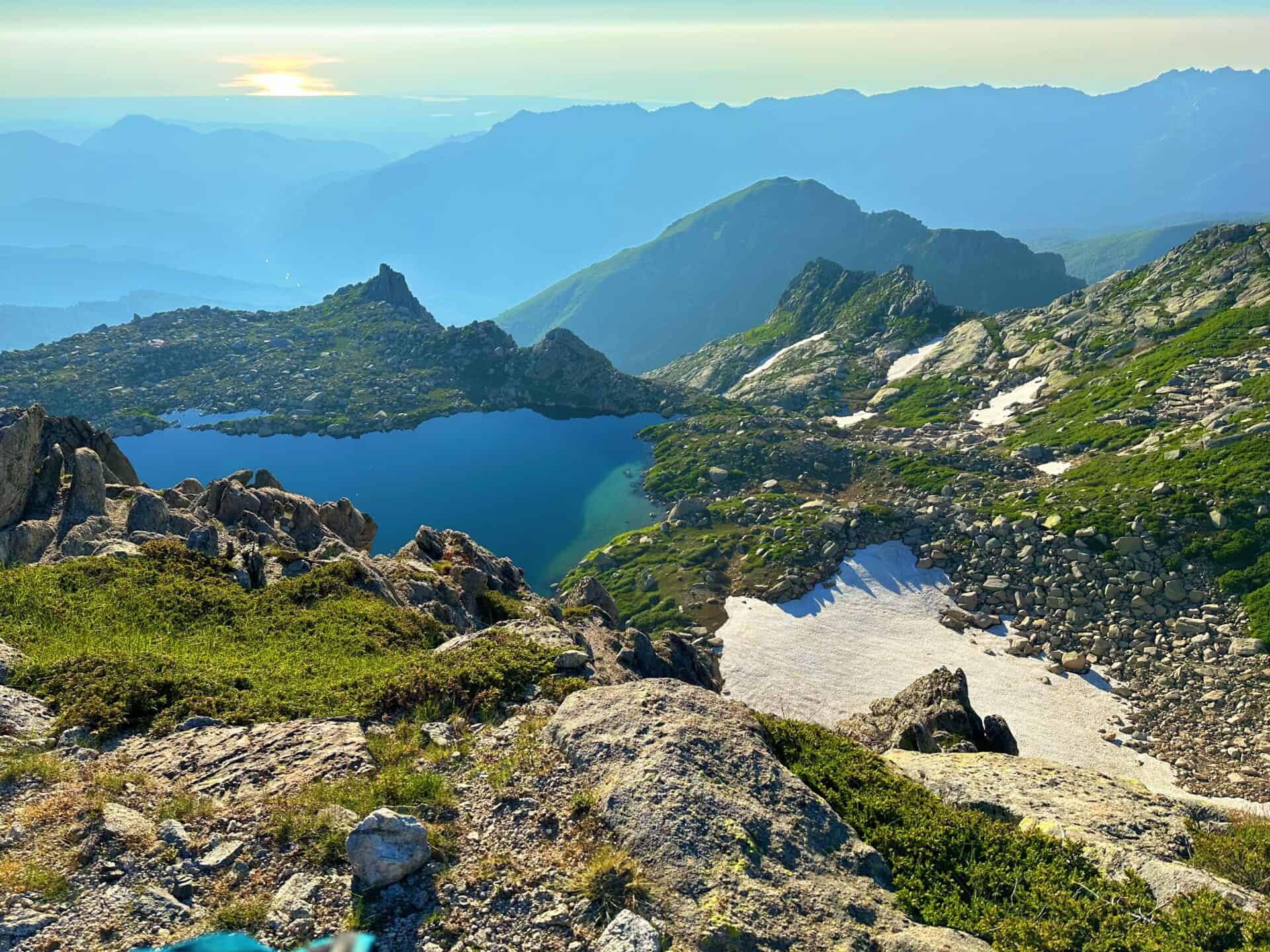 Views from monte renoso GR 20 trail in Corsica